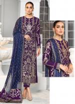 Georgette Purple Festival Wear Embroidery Sequence Work Pakistani Suit